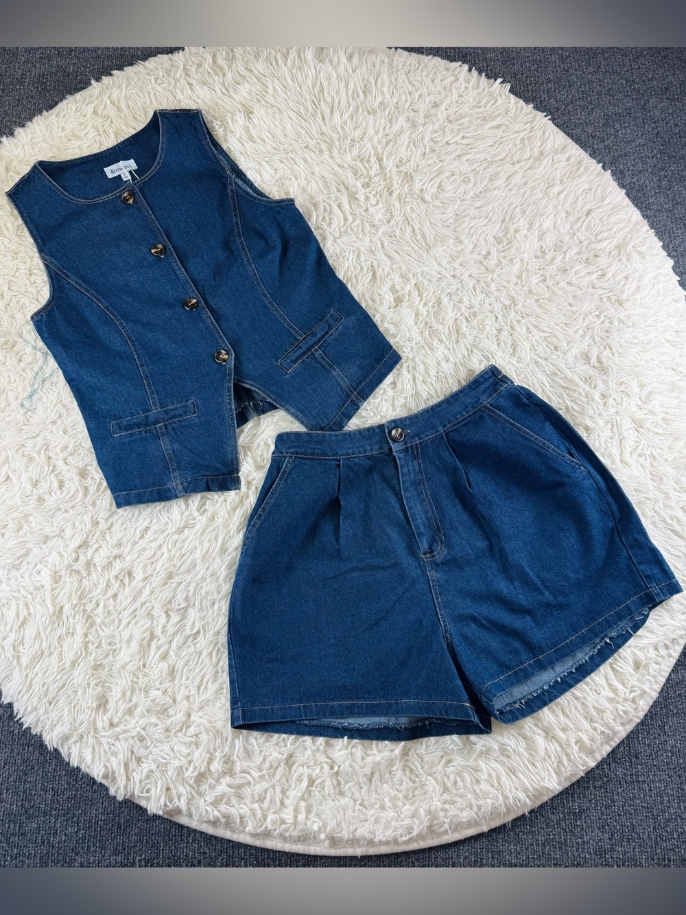 Denim Vest and Shorts Coords
